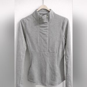 Kyodan Heather Gray High Funnel Neck Pullover